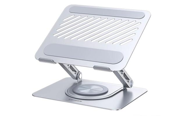 UGREEN LP876 Adjustable with Rotating Base, Foldable, 360° Rotating, Laptop Stand Holder - Silver